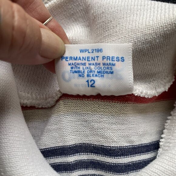 Vintage 70’s Our Gang Striped Polo Shirt. Healthtex. Collar. 1/4 Button. Size 12 - Picture 6 of 8